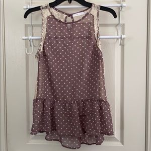 NWOT Lush Peplum Polka Dot Top